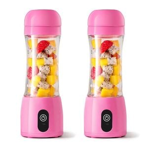 SOGA 2X 380ml USB Rechargeable Mini Juicers – Pink