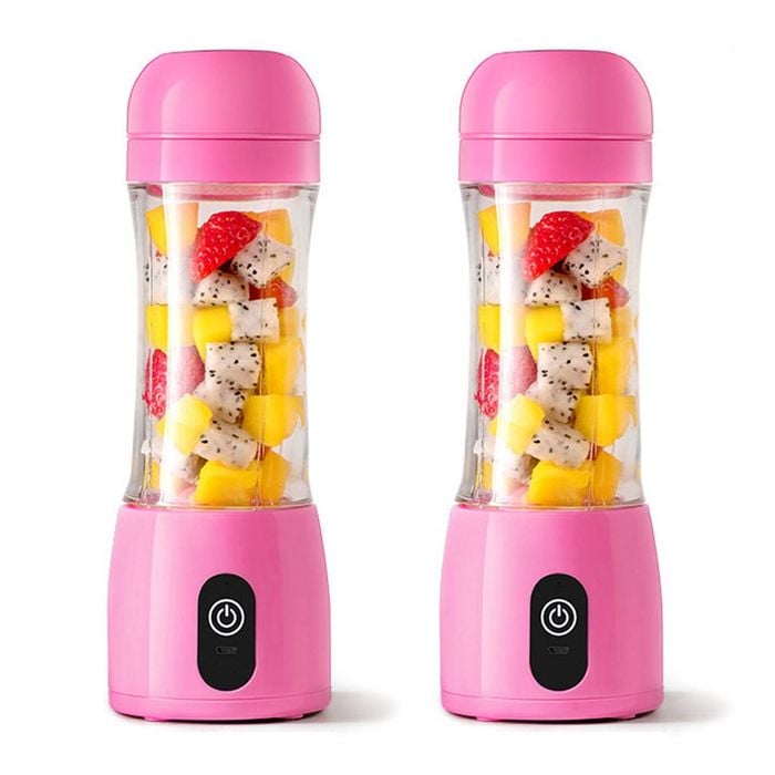 SOGA 2X 380ml USB Rechargeable Mini Juicers – Pink