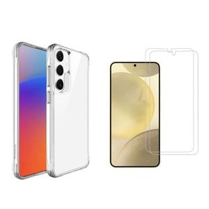 Icoverlover For Samsung Galaxy S25 Case + 2-pack Glass Screen Protectors, Clear