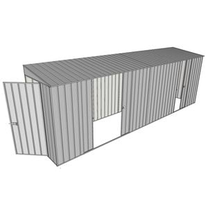 Build-A-Shed 1.2 x 6.0 x 2.0m Tunnel Shed Tunnel Hinged Door with 3 Sliding Side Doors - Zinc