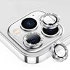 Metal Camera Len Glitter Cover Glass Protector Bling - For Apple iPhone 14 Pro / 14 Pro max (3pcs) - Silver