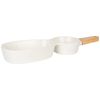 Ceramic And Bamboo Dish Dual Bowl Set