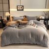 CottonMore Thick Winter Warm Quilt Reversible Jacquard Milk Velvet Comforter 200x230cm - Grey