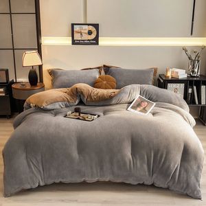 CottonMore Thick Winter Warm Quilt Reversible Jacquard Milk Velvet Comforter 200x230cm - Grey