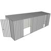 Build-a-Shed 1.5 x 6 x 2m Skillion Double and Single Sliding Side Doors Shed - Zinc