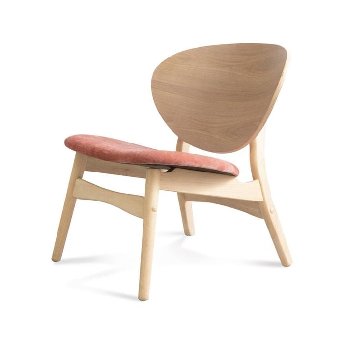 Modern Furniture POLARA 64x81cm Lounge Chair - Oak & Salmon