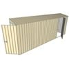 Build-a-Shed 0.8 x 5.2 x 2m Hinged Door Tunnel Shed With Single Hinged Side Door - Cream