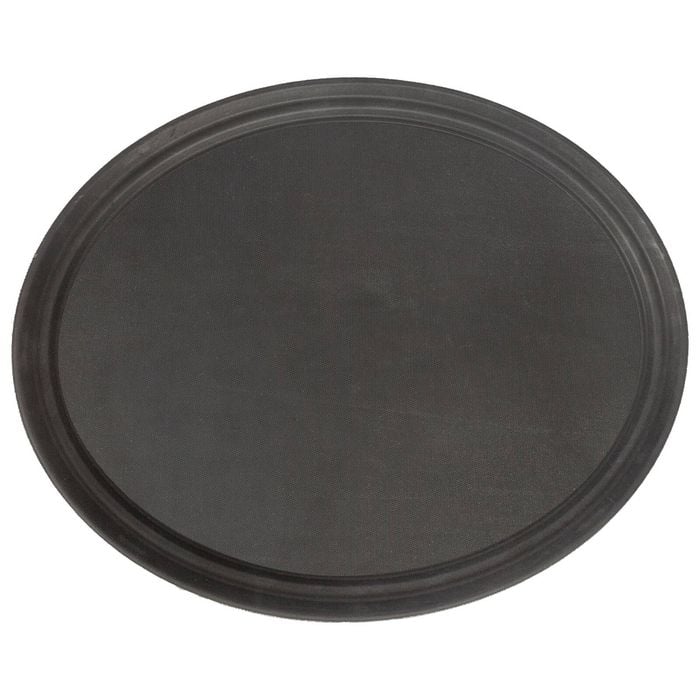 Oval Serving Tray - 63.5 x 52cm - Reusable Non Slip Stackable Rubberized Food Drinks Platter Tray