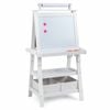 Costway Kids Art Easel Set White Chalk Board Stand With Paper White