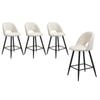 Oikiture 4X Bar Stools White Boucle
