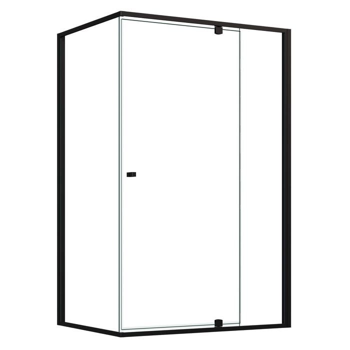 1160 x 2000mm Black Semi Frameless Shower Screen