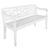 vidaXL Solid Mahogany Wood Batavia Bench White Indoor Living Room Furniture