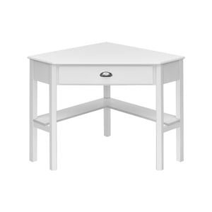 Costway Corner Computer Desk Wooden Workstation White