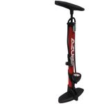 Azur Alloy Clever Valve Floor Bike Pump With Gauge - Red