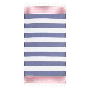 Sailor Blue Thin Turkish Beach Towel - 100cm x 160cm