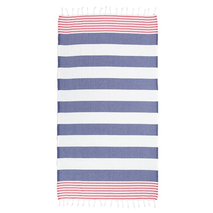 Sailor Blue Thin Turkish Beach Towel - 100cm x 160cm