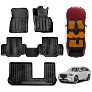 3D Heavy Duty All Weather Car Mats Floor Liner Full Set for Mazda CX-90 CX90 7-Seater 2023-Onwards
