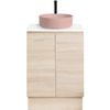 CIBO 600mm Coast Veneer Nordic Full Height Bathroom Vanity With Pale Pink Countertop Basin