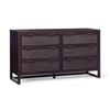Teamson Home Hatteras Dresser with 6 Rattan Inset Panel Drawers, Espresso