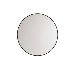 Attica 700mm Matte Black Baia Premium Framed Round Mirror