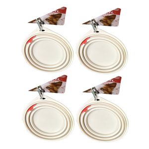 4x Dudley's World Of Pets Collapsible Pet Bowl 250ml Assorted - Cream/Green