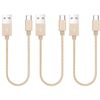 iWill 3 Pack 20cm Short Data Transfer Charger Charging USB Type C Phone Tablet Cable Cord Bulk Braided Gold Nylon