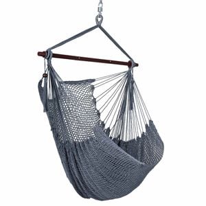Costway Caribbean Hammock Chair Stretchable Swing Tassel Camping Grey