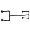 P&P Black Industrial Pipe Wall-Mounted Clothes Rack