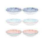 Nicola Spring Patterned Porcelain Pasta Bowls - 3 Designs - Set of 6