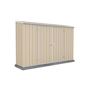 Absco Sheds 3.0 x 0.78 x 1.95m Cream Economy Double Door Garden Shed