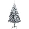 P&P Green 3 m Artificial Christmas Tree with Flocked White Snow, 2180 PVC Tips and Steel Stand