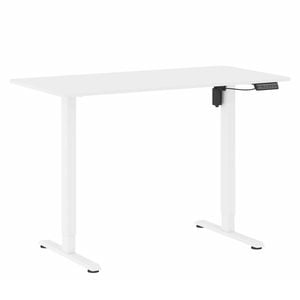 Ufurniture Electric Standing Desk 133x60cm Height Adjustable With Memory Presets Home Office, White Frame + White Desktop