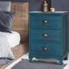Artiss Blue 3 Drawer Storage Vintage Bedside Table