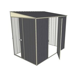 Build-a-Shed 1.5 x 2.3 x 2m Sliding Door Tunnel Shed with Hinged Side Door - Grey