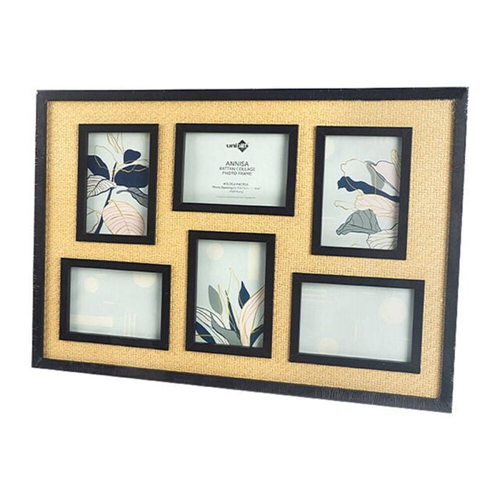 Unigift Annisa Rattan Wooden Picture Photo Frame 10x15cm Black&Natural