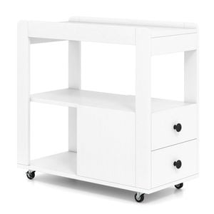 Costway Narrow End Table Rolling Nightstand Sofa Side Table