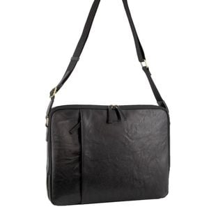 Pierre Cardin Crumpled Leather 15" Laptop Computer  Black