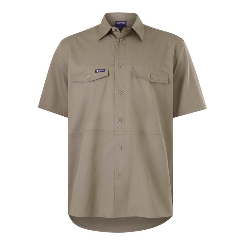 Size M Khaki Short Sleeve Shirt