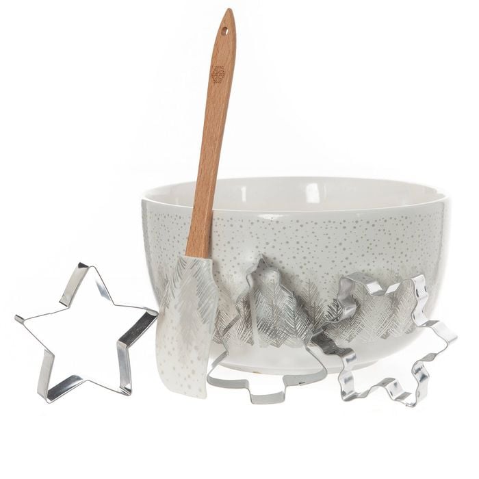 Bread And Butter Electroplate Tree Mini Bowl Set White, Silver