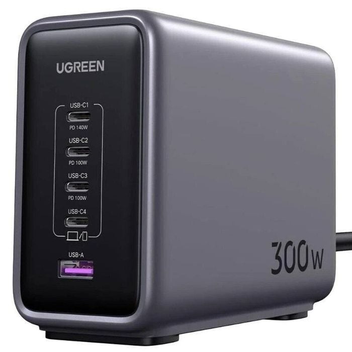 Ugreen Nexode 300W USB-C GaN Charger-5 Ports Desktop Charger
