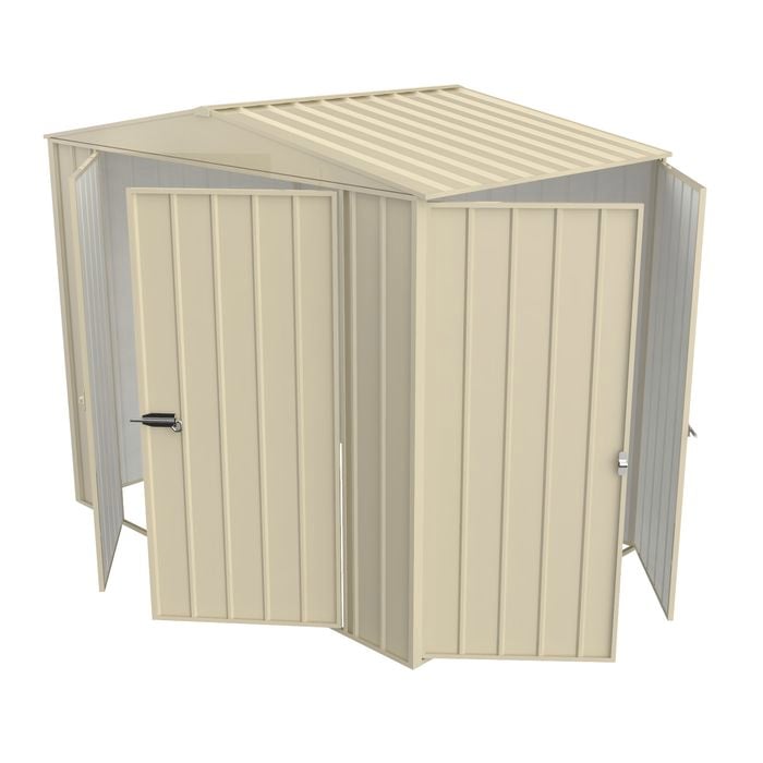 Build-a-Shed  2.3 x 1.5 x 2.3m Gable Double Hinged Side Door Shed - Cream