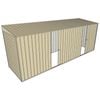 Build-a-Shed 1.5 x 5.2 x 2m Dual Single Sliding Side Door Skillion Shed - Cream