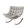 Gardeon Rocking Chair Outdoor Furniture Papasan Recliner Garden Patio Lounge Setting White