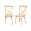 Levede 2x Dining Chairs Kitchen Table Chair Natural Wood Rattan Seat Cafe Lounge