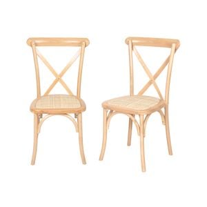 Levede 2x Dining Chairs Kitchen Table Chair Natural Wood Rattan Seat Cafe Lounge