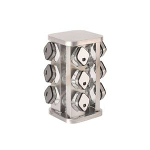 CARLA HOME Rotating Spice Rack Organizer with 20 Glass Jars for Kitchen Countertop