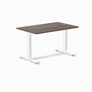 Desky Fixed Height Jarrah Legno Melamine Desk 120x75cm White Leg