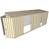 Build-a-Shed 1.5 x 5.2 x 2m Double and Single Sliding Side Door Skillion Shed - Cream