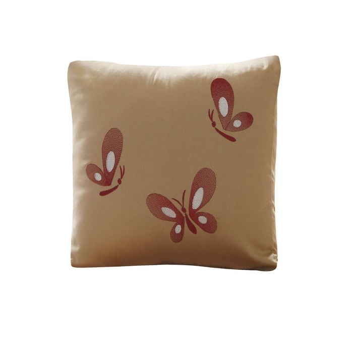 Orient Sense Fan Butterfly Embroidery Filled Cushion