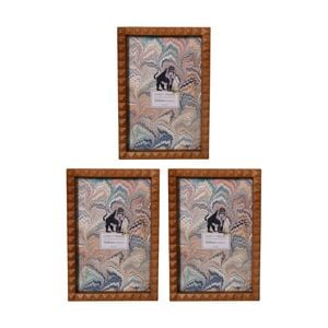 3x Urban Products Darcy Triangle Natural Decorative Photo Frame 4x6inch